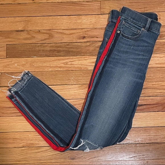 Express High Waisted Side Stripe Ankle Jean Leggin - Picture 5 of 5